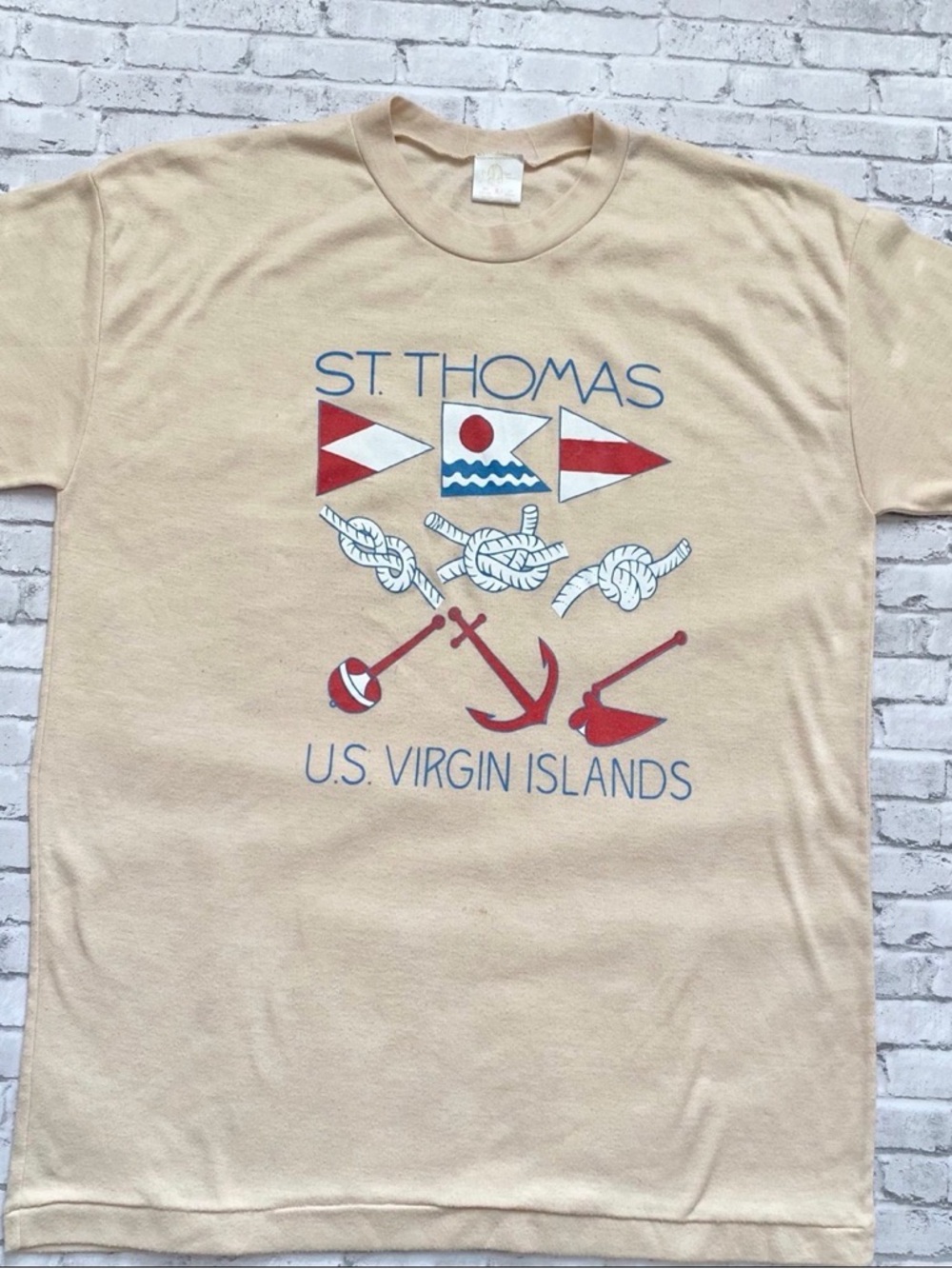 Vintage 80s St. Thomas U.S. Virgin Islands Nautical Graphic Tee